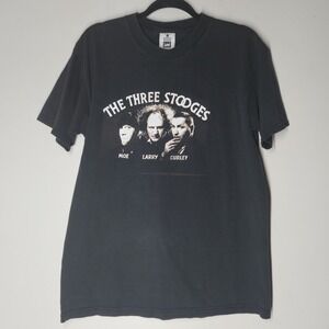 VTG 90s The Three Stooges T-Shirt Black Size Large USA Made Lee